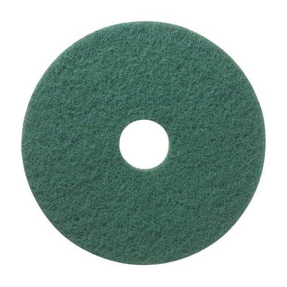 Buffing and Cleaning Pad, 20 In, 3 3/4 in Center Hole, Green, PK5