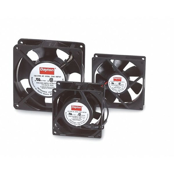 Standard Square Axial Fan, Square, 115V AC, 1 Phase, Cast Aluminum, 3 1-8 in W.  4WT40
