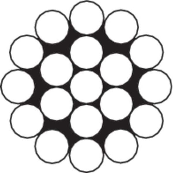 Manufacturer Varies Cable, 1-16 In, L100Ft, WLL100Lb, 1x19, Steel 2RZY1