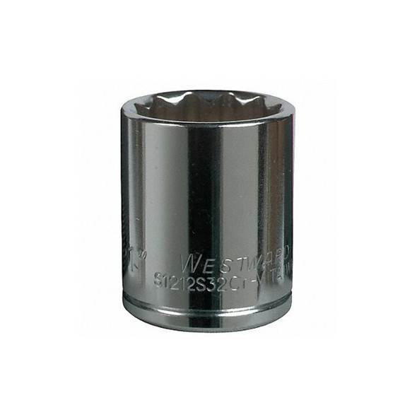 Westward Socket, Steel, Chrome, 1 1/8 in 5MX80 Westward Socket, Steel, Chrome, 1 1/8 in 5MX80