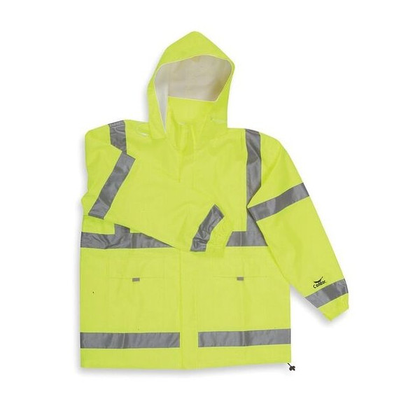 Manufacturer Varies Rain Jacket Hood,Hi-Vis YelloGreen,3XL 5KE95