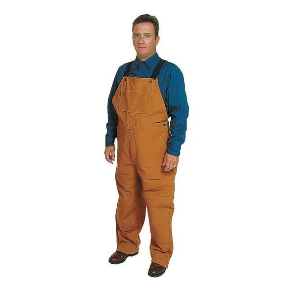 Bib Overalls, Nylon, 31 in Inseam, Brown, 3XL (Formerly Condor)