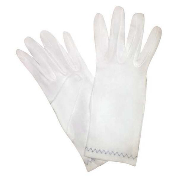 Reversible Inspection Gloves, Nylon, 9 in Length, Heavy, White, Size L ,12 PK