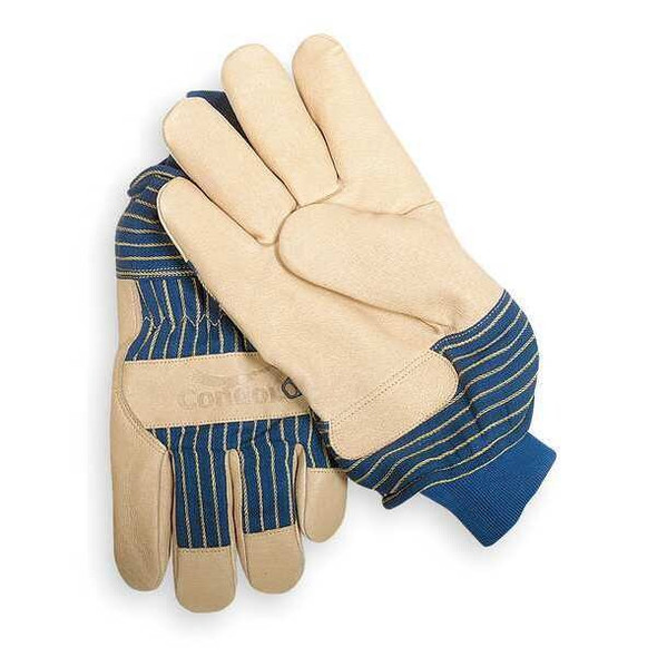 Condor Leather Gloves,Beige/Blue,L,PR 5T926 Condor Leather Gloves,Beige/Blue,L,PR 5T926