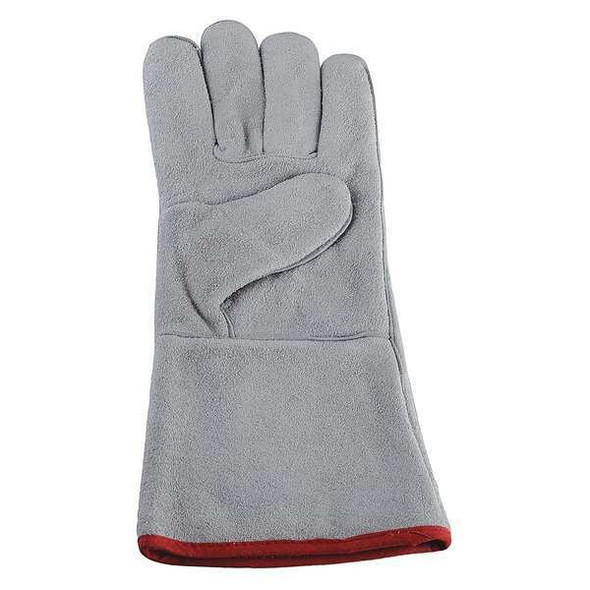 Left Hand Only Welding Glove, Gauntlet Cuff, Wing Thumb, Leather Cowhide, M
