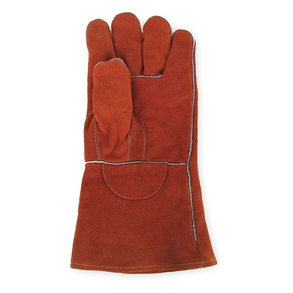 Left Hand Only Welding Glove, Gauntlet Cuff, Straight Thumb, Leather Cowhide, XL