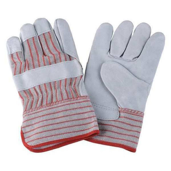 Leather Gloves, Cowhide, Gauntlet Cuff, Wing Thumb, Full Finger, Gray, XL, 1 PR  2MDC5