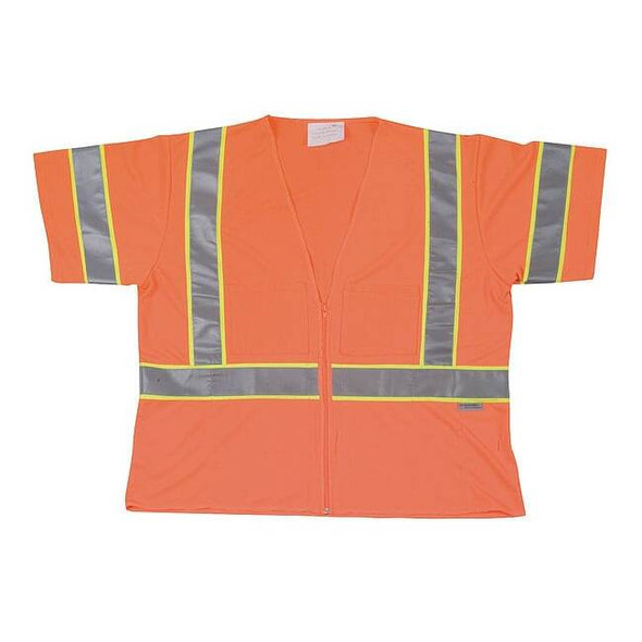 Condor 3XL Class 3 Cool Dry High Visibility Vest, Orange 1YAU8