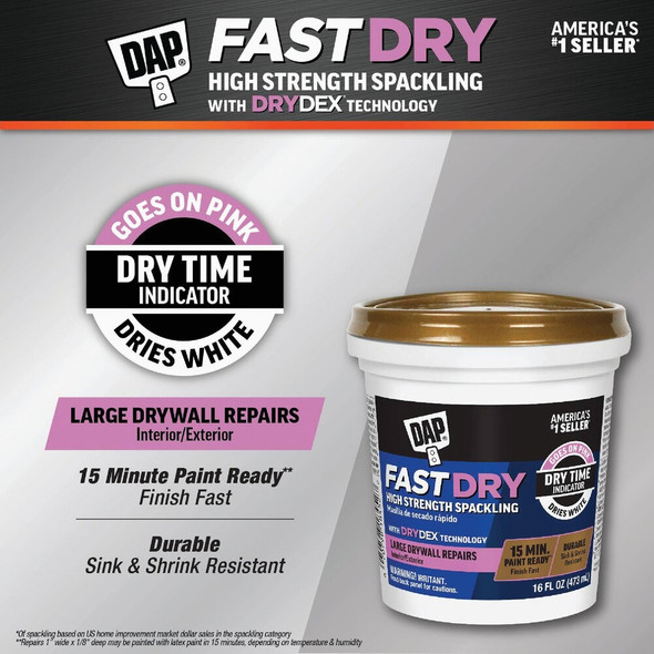 DAP Fast Dry 16 Oz. High Strength Spackling with DryDex Technology 7079818450 773203