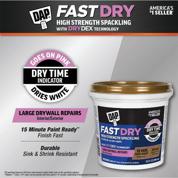 DAP Fast Dry 32 Oz. High Strength Spackling with DryDex Technology 7079818451 797372