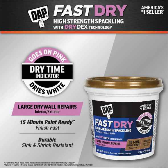 DAP Fast Dry 32 Oz. High Strength Spackling with DryDex Technology 7079818451 797372