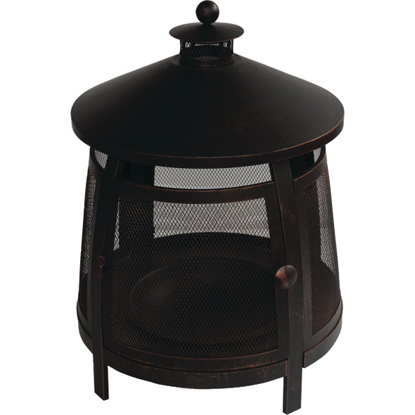 Wood Burning Round Standing 30 In. H. Wood Burning Fire Pit FP-51204