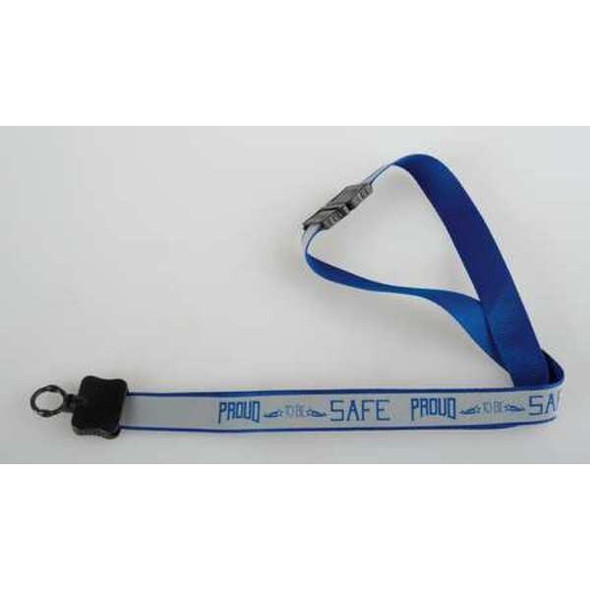 Quality Resource Group Lanyard, 16 in, Gray, Blue 23GLYPS