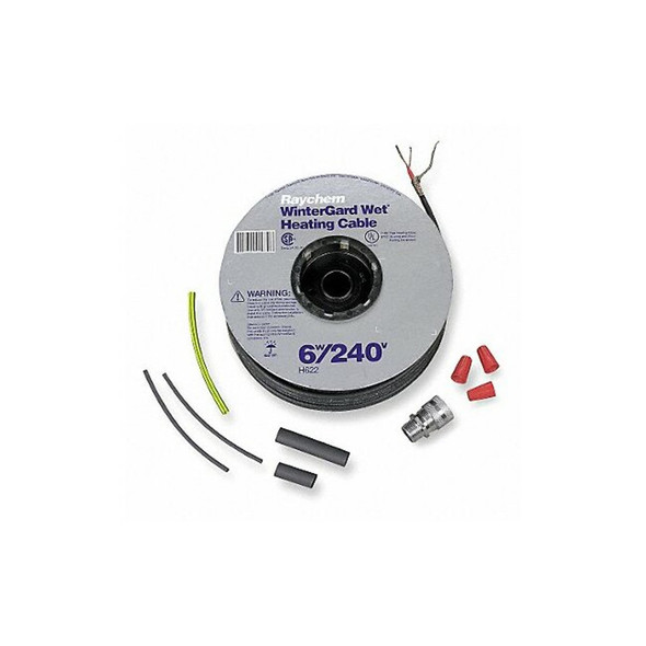 Raychem Electric Heating Cable Kit, 240VAC, 100 ft Length 449467-000