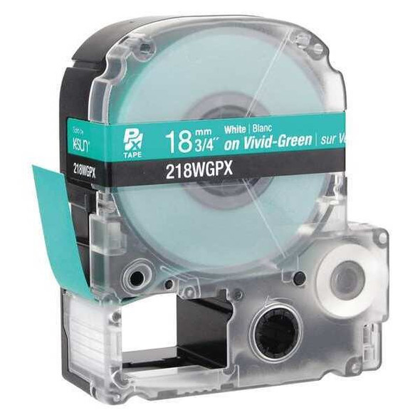 Epson Label Cartridge, White on Green, Labels/Roll: Continuous 218WGPX