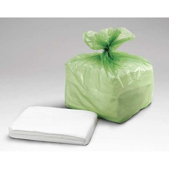 Brady Sorbent Pad, 51 gal, 15 in x 19 in, Oil, White, Polypropylene ENV200