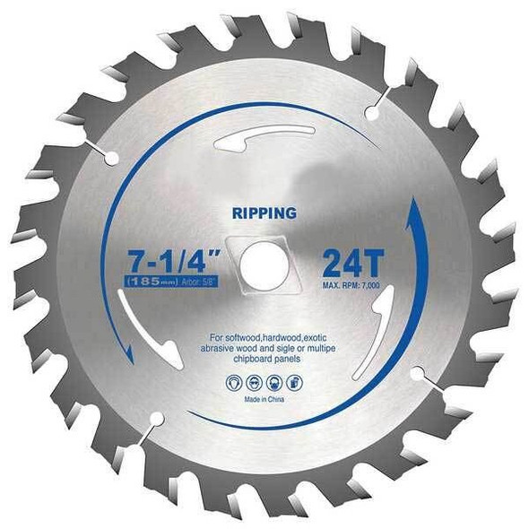 Westward 7-1/4",24-Teeth Circular Saw Blade 24EL55