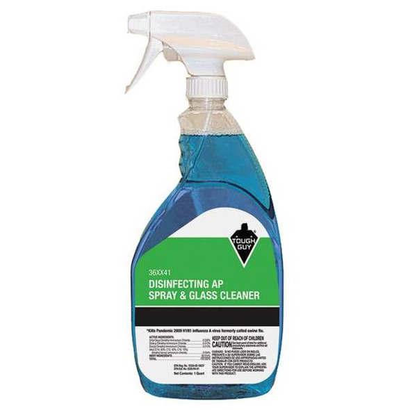 Tough Guy Cleaner and Disinfectant, 32 oz. Bottle, Lemon 36XX41