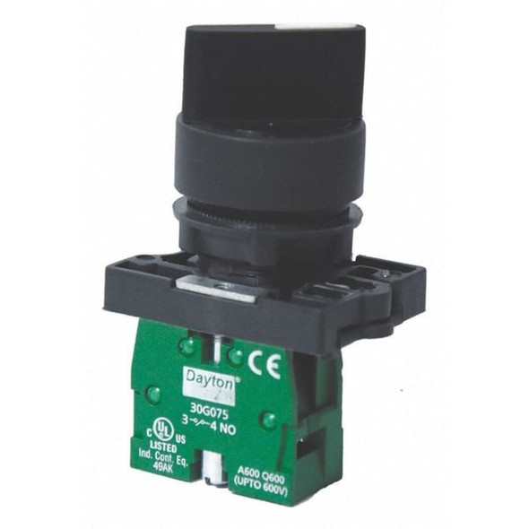 Dayton Non-Illum Selectr Swtch,22mm,2 Pos,Knob 30G264