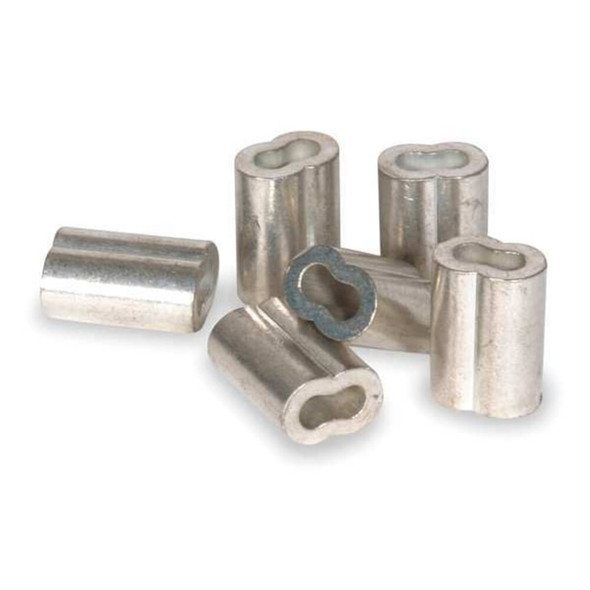 Dayton Wire Rope Oval Sleeve,3-8 in,Almnm,PK 25 1DLE3
