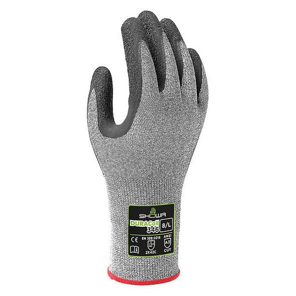 Cut Resistant Coated Gloves, Cut Level A3 ,Dipped ,Latex ,Rough ,M 1 PR