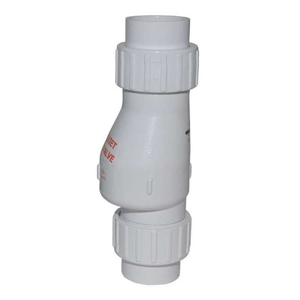 Silent Check Valve, 2 in, Solvent Weld x Solvent Weld, Inline Swing, PVC