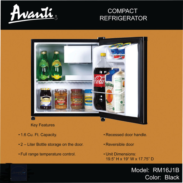 Avanti 1.6 Cu. Ft. Black Cube Refrigerator