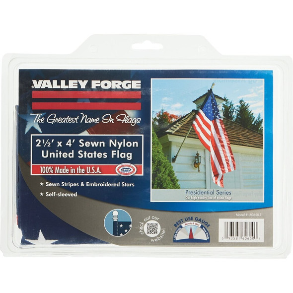 Valley Forge 2.5 Ft. x 4 Ft. Nylon Presidential Series American Flag 60650-T 800511