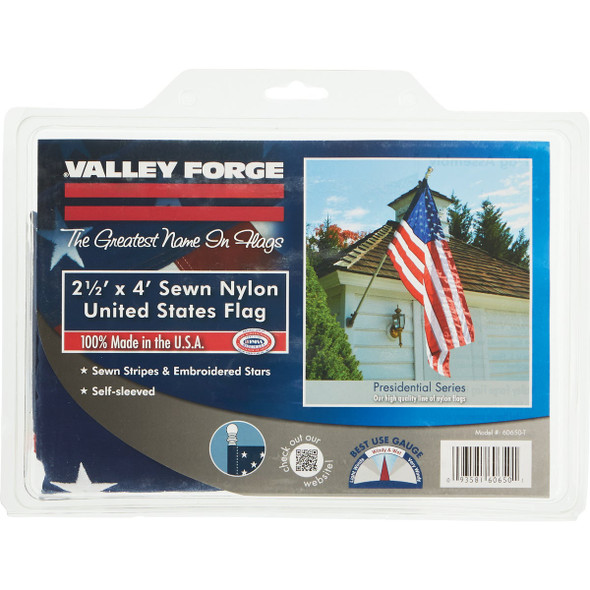 Valley Forge 2.5 Ft. x 4 Ft. Nylon Presidential Series American Flag Valley Forge 2.5 Ft. x 4 Ft. Nylon Presidential Series American Flag