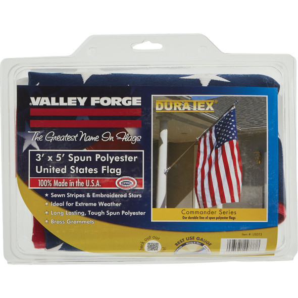 Valley Forge 3 Ft. x 5 Ft. Polyester American Flag USDT3 821004