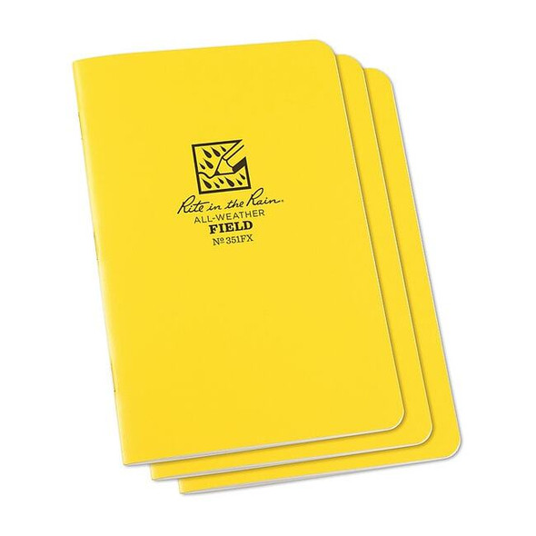 Rite in the Rain All Weather Stapled Notebook,Field,PK3 351FX