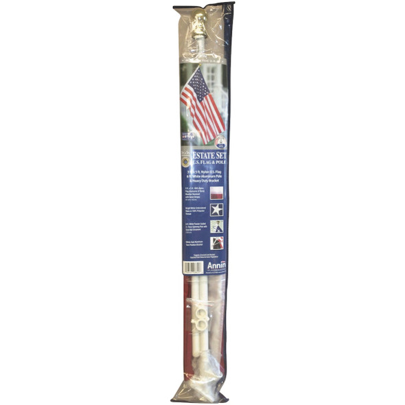 Annin 3 Ft. x 5 Ft. Nylon American Flag & 6 Ft. Aluminum Pole Kit Pack of 9