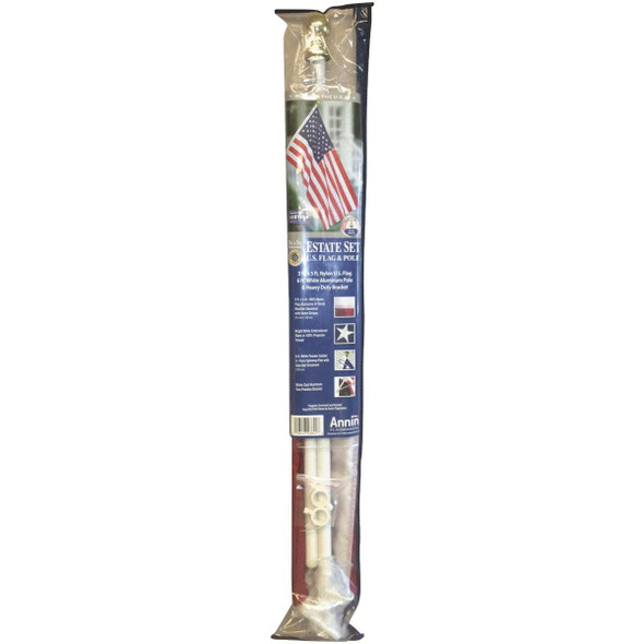 Annin 3 Ft. x 5 Ft. Nylon American Flag & 6 Ft. Aluminum Pole Kit Pack of 9