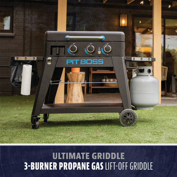Pit Boss 3-Burner Propane Gas Gas Griddle Flat Top Grill, Black 10781 825248
