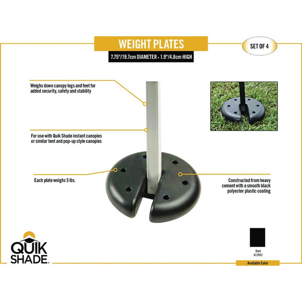 ShelterLogic Quik Shade (4) 5 Lb. Cement Canopy Weight (4-Pack) 139962 880905