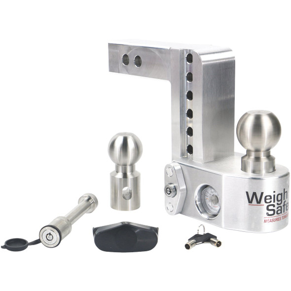 Weigh Safe 6 In. Drop Class V Adjustable Aluminum Hitch Ball Mount WS6-2-KA