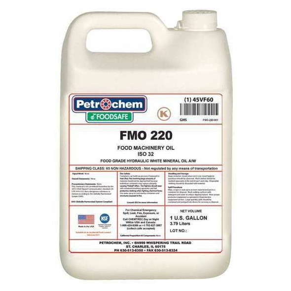 Petrochem 1 gal Jug, Hydraulic Oil, 220 ISO Viscosity, 50 SAE FMO 220-001