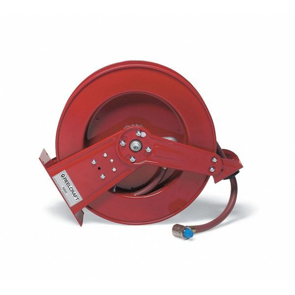 Spring Return Hose Reel, 3/4 in Hose Diameter, 50 ft Length, 250 psi Max. Pressure, Red