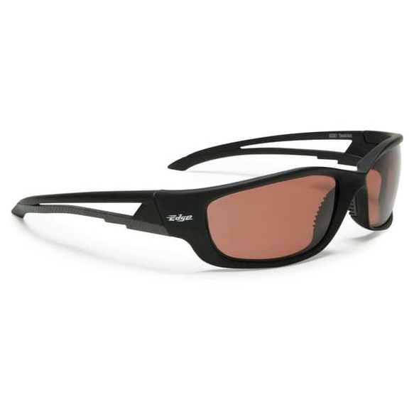 Kazbek, Safety Glasses, Anti-Scratch, Amber Mirror Lens, Black Frame, Full-Frame, Polarized