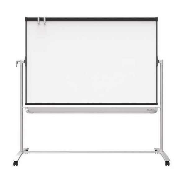 Dry Erase Board, Steel, 48 in, 72 in, Aluminum Frame, White, Gloss