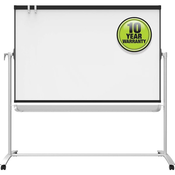 Quartet Dry Erase Board, Steel, 48 in, 72 in, Aluminum Frame, White, Gloss ECM64P2