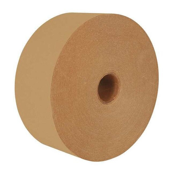 Water-Activated Tape, 5.9 mil Thick, 3 in W x 600 ft L, Kraft, 10 PK