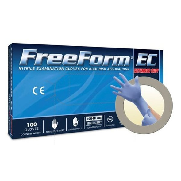 FFE-775, Disposable Gloves, 4.00 to 4.99 mil Palm, Nitrile, Powder-Free, L (9), 50 PK, Blue