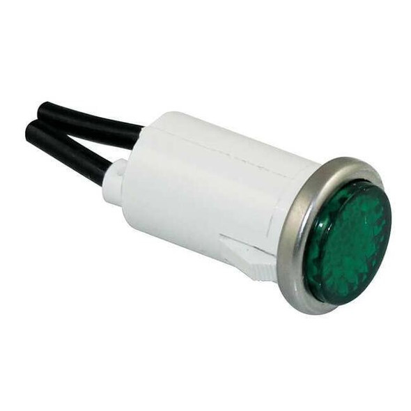 Dayton Flush Panel Light, Green, 120 V AC/DC 22NY52
