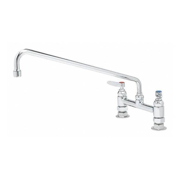 T&s Brass Low Arc Laundry Sink Faucet, Manual, 8" Mount, 2 Hole B-0220