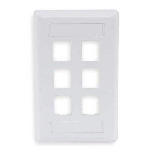 Hubbell Premise Wiring Wall Plate,6 Port IFP16W Hubbell Premise Wiring Wall Plate,6 Port IFP16W