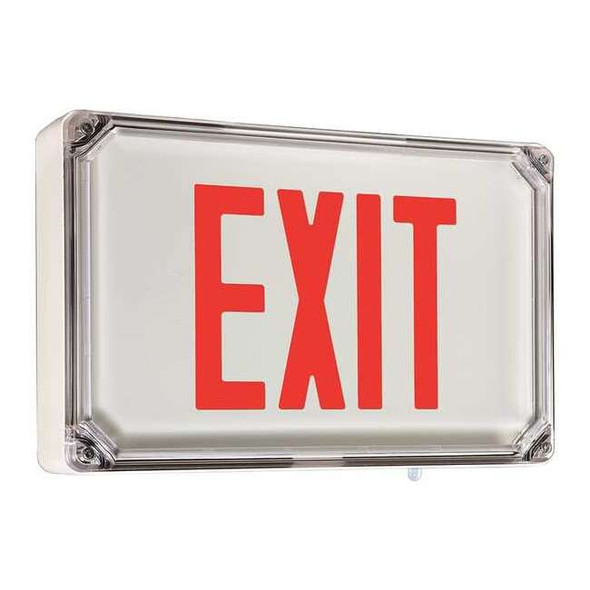 Exit Sign, White, 1 Face(s), LED, Universal Mount, Nickel Cadmium