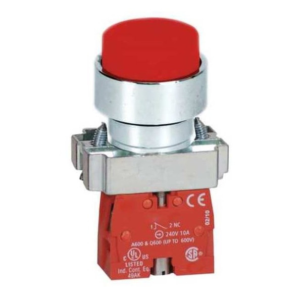 Dayton Push Button Operator, 22 mm, 1NC, Red 30G246