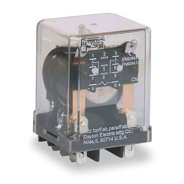 Dayton Plug-In, General Purpose Relay, Square, 10 A, 8 Pins 5YR09