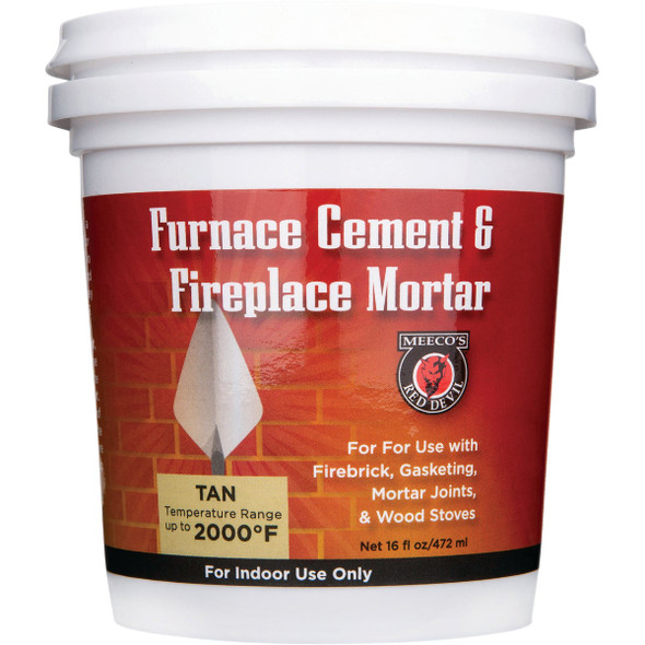 Meeco's Red Devil 1 Pt. Tan Furnace Cement & Fireplace Mortar 1373 Meeco's Red Devil 1 Pt. Tan Furnace Cement & Fireplace Mortar 1373